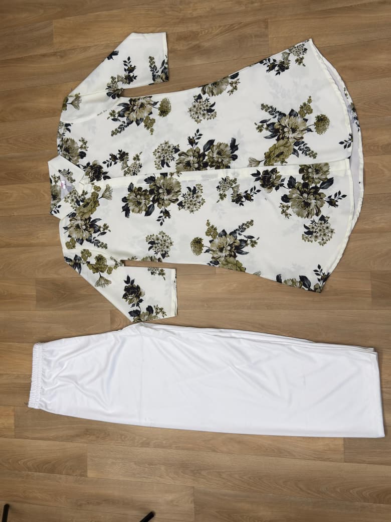 Stylish Floral Long Kurti with Comfortable Palazzo
