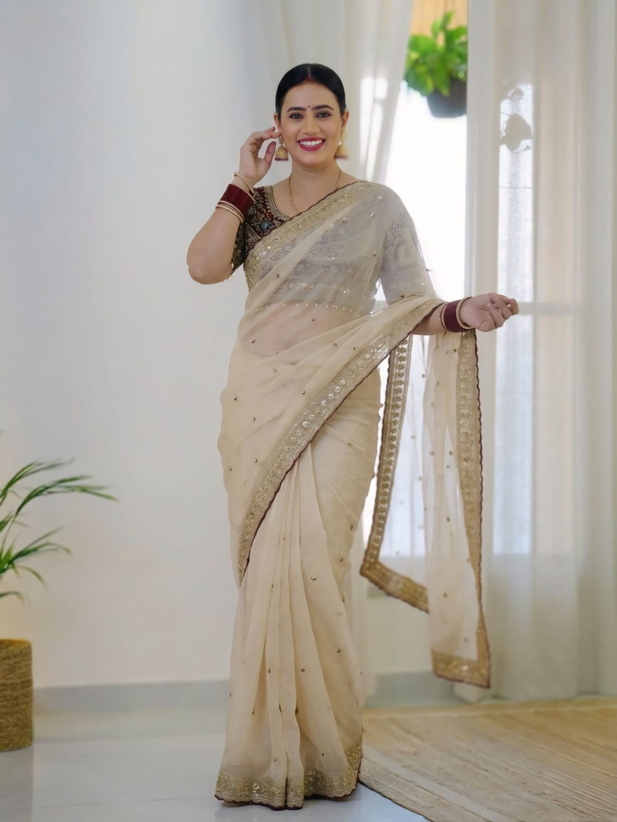 BEAUTIFUL PARTY WEAR SOFT RANGOLI SILK WITH EMBROIDERY AND SEQUENCE WORK