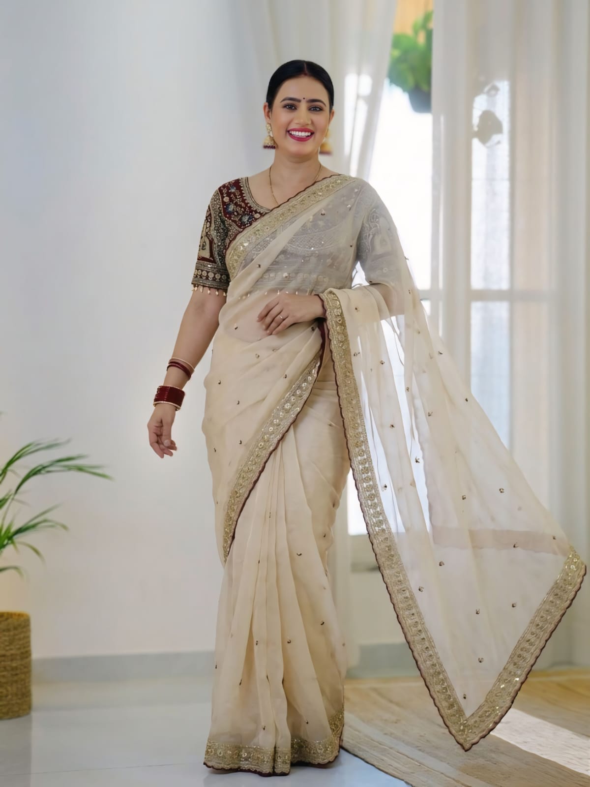 BEAUTIFUL PARTY WEAR SOFT RANGOLI SILK WITH EMBROIDERY AND SEQUENCE WORK