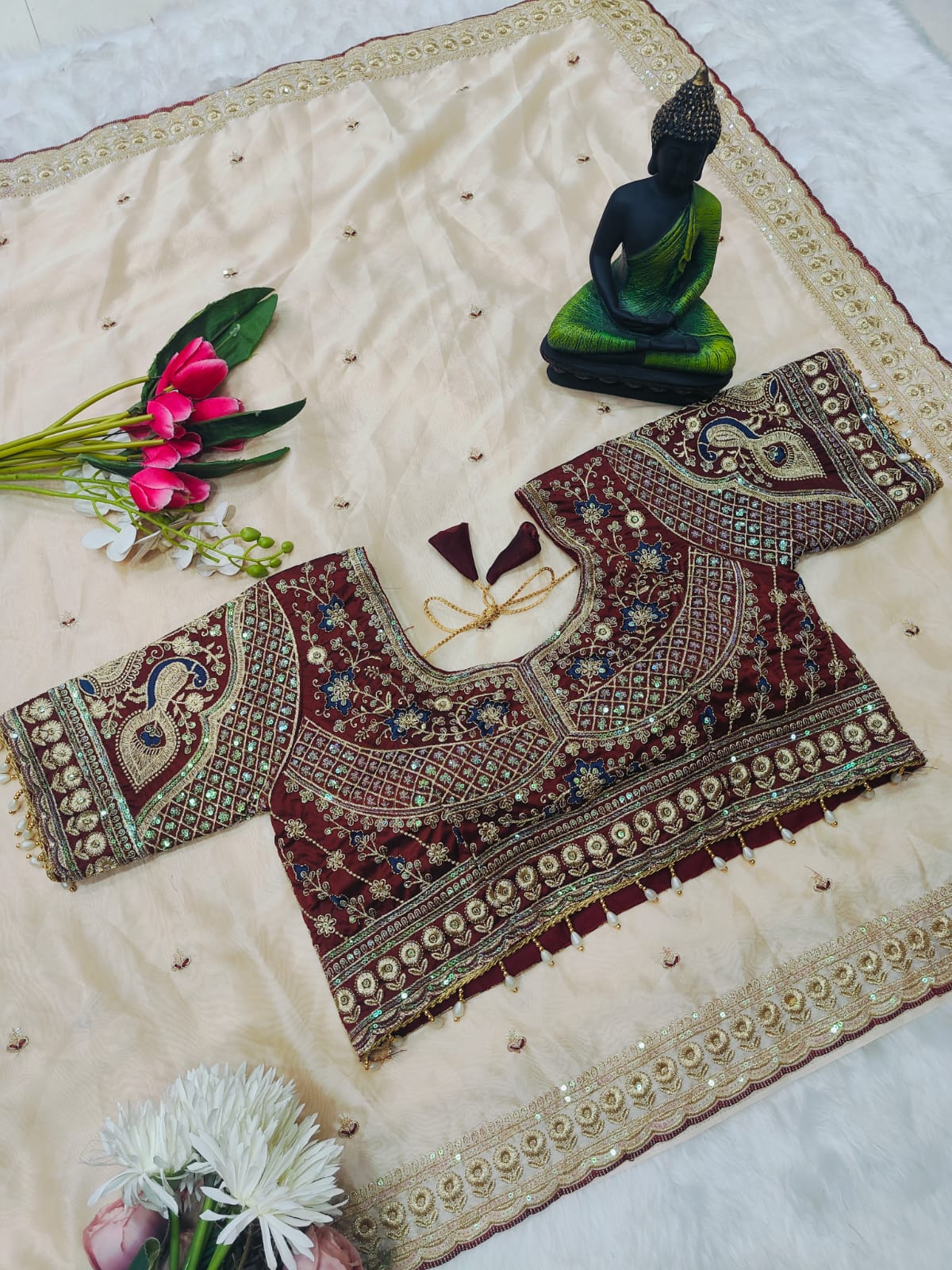 BEAUTIFUL PARTY WEAR SOFT RANGOLI SILK WITH EMBROIDERY AND SEQUENCE WORK